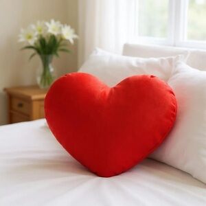 Red Heart-Shaped Pillow